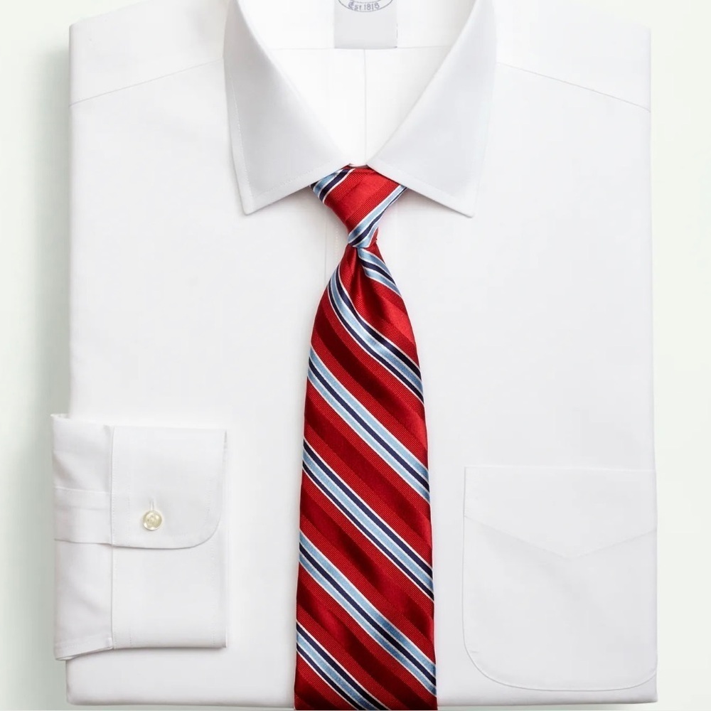 Brooks Brothers Regent white Dress Shirt 100% American Pima Cotton 17.5/36